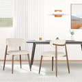 MALOL Upholstered Dining Chairs Set of 2, Curved Back Kitchen Chairs with Metal Legs and Anti Slip Pads, Dining Room Chair for Home and Restaurant, Beige