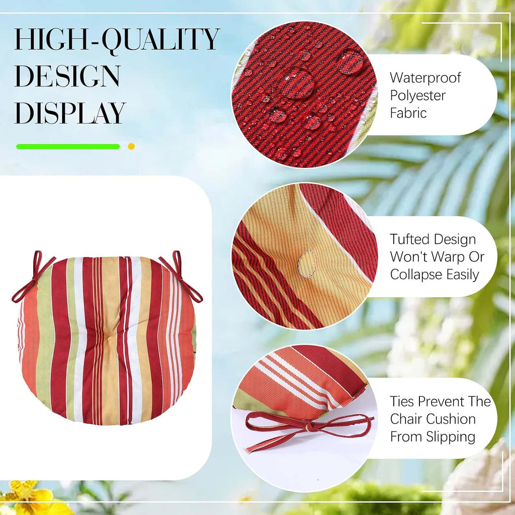 wesiti set of 4 round bistro seat cushion, close-up detail