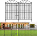 No Dig Garden Fence Outdoor for Yard, 10 Panels with Gate