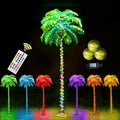 Ledido 5FT Halloween Lighted Palm Trees for Outside with Remote Coconuts