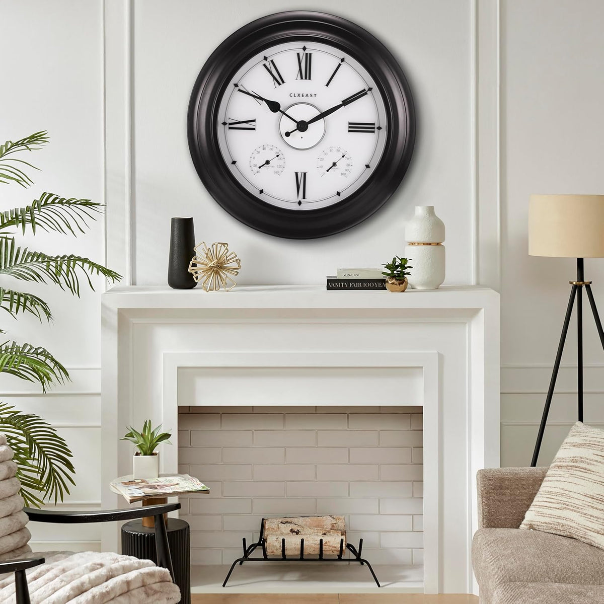 CLXEAST 24 Inch Large Illuminated Outdoor Clocks Waterproof