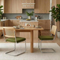 Rattan Dining Chairs Set of 6,Velvet Cushion Kitchen Cesca Chairs,Green