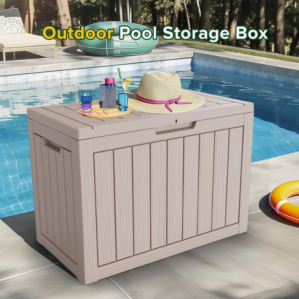 EasyUp 50 Gallon Outdoor Storage Box Waterproof Lockable Deck Boxes