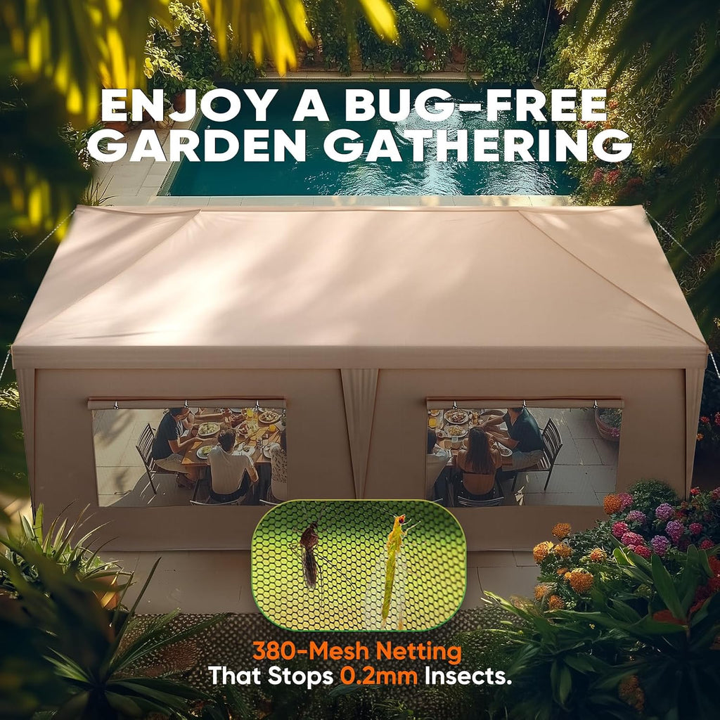 Quictent 10x20FT Pop Up Canopy Tent with Sidewalls