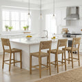 DUHOME Rattan Bar Stools Set of 4, 24'' Bohemian Counter Height Stools