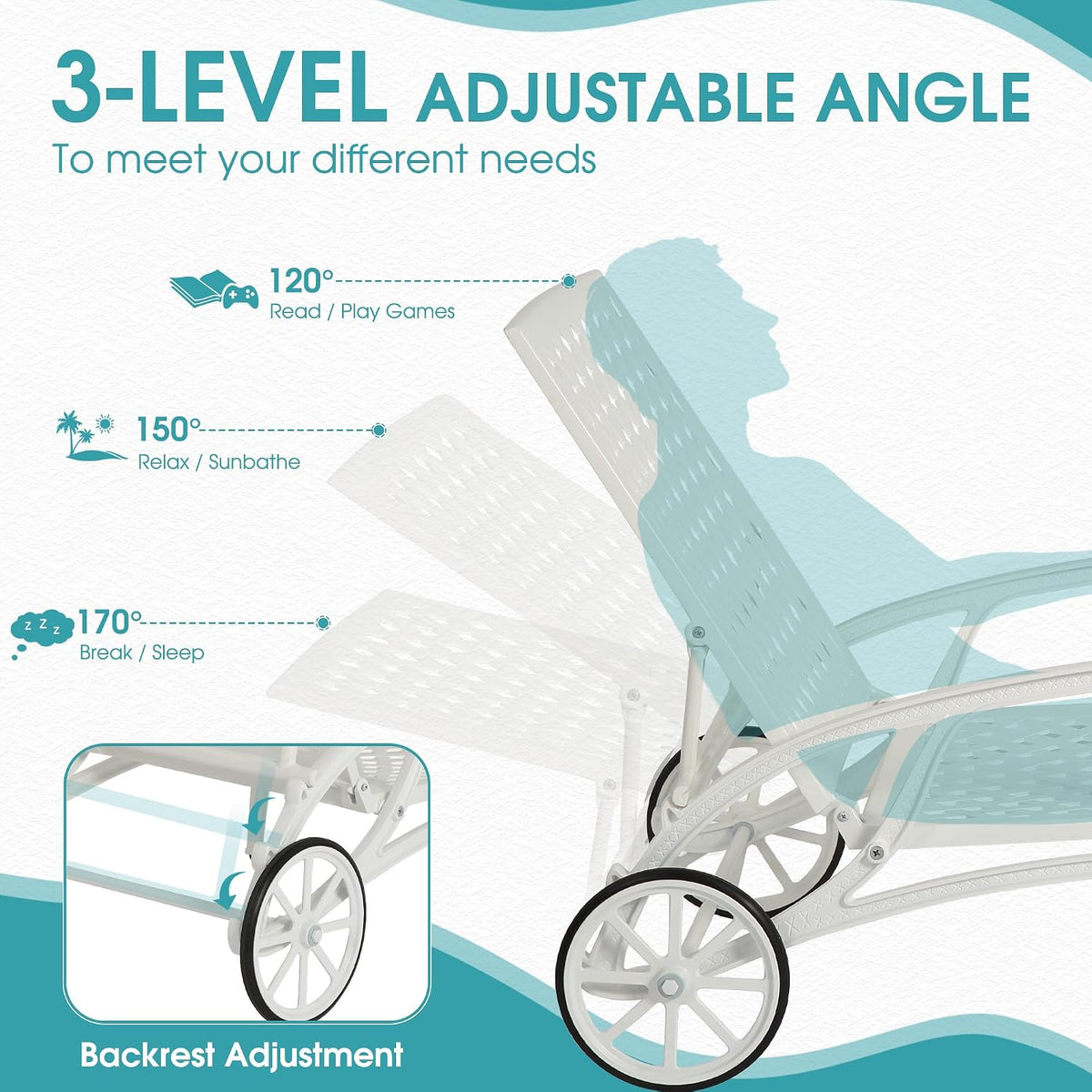 HOMEFUN Chaise Lounge Chair Outdoor