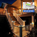 VOLISUN Solar Post Cap Lights, 2 Modes Outdoor Fence Lights (12Pack,White)