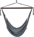 Sunnydaze Hanging Hammock Chair Swing for Patio, Caribbean, Gray