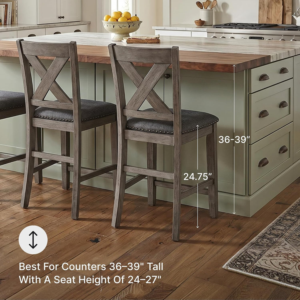 Signature Design by Ashley Caitbrook X-Back Bar Stools Set of 2, Gray