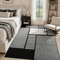 YIHOUSE 5x7 Black and White Area Rug, Washable Non Slip Living Room Carpet