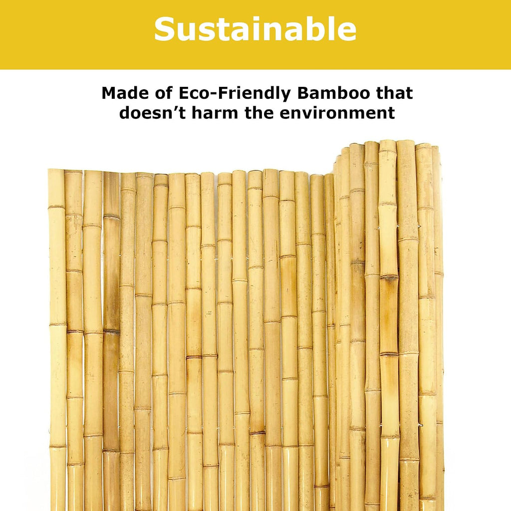 FOREVER BAMBOO Natural Bamboo Fencing Decorative Rolled Fence Panel 1 in D x 6 ft H x 8 ft L