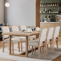 Yaheetech Dining Chairs Set of 6 Fabric Kitchen Chairs Nailhead Trim Beige