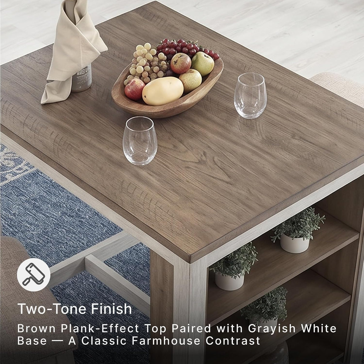Signature Design by Ashley Skempton 3-Piece Counter Height Dining Table Set