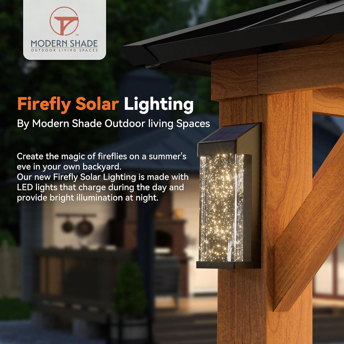Modern Shade Hardtop Gazebo 12x16 with 4 LED Lights for Backyard Wood Grain