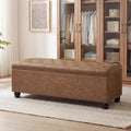 SONGMICS Storage Ottoman, 46.5 Inches Long Bed End Stool, Solid Wood Legs