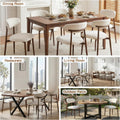 Furniliving Mid Century Modern Dining Chairs Set of 4, 300 lbs Capacity Upholstered Linen Kitchen Chairs with Walnut Grain Metal Legs and Ergonomic Curved Back, Beige(Walnut/Linen)