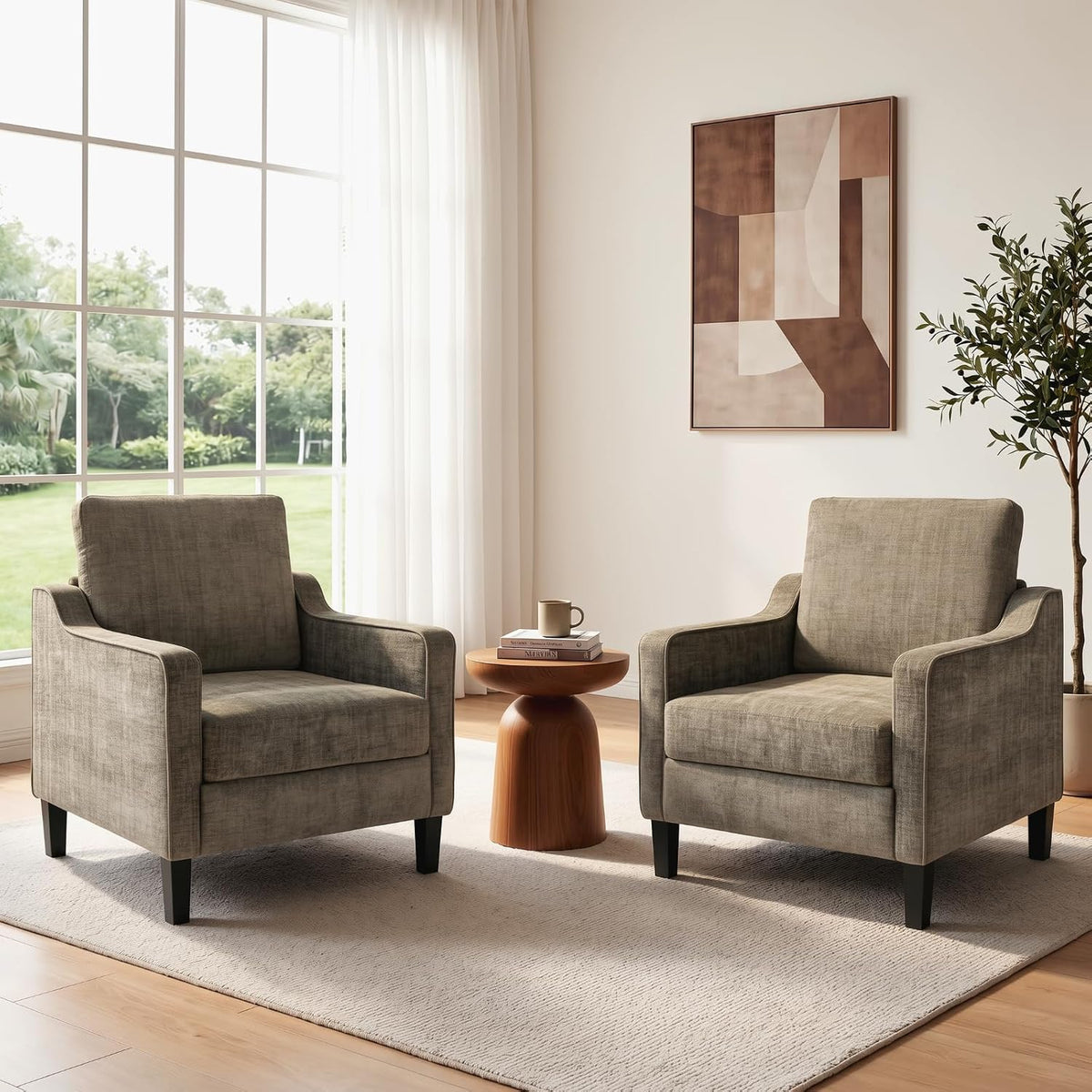 TLSUNNY Accent Chair, Mid Century Modern Living Room Chairs