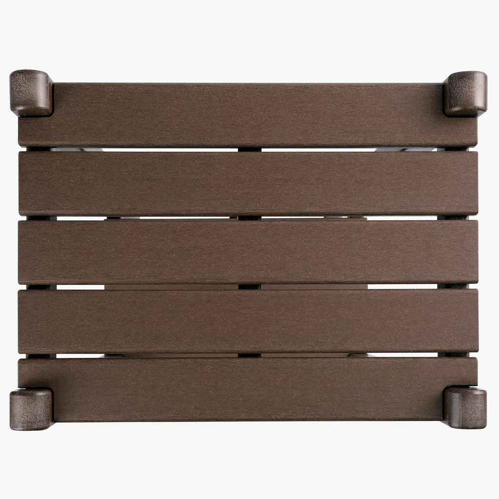 WestinTrends Malibu 36" Outdoor Adirondack HDPE 2-Tier Patio Side Table, Dark Brown