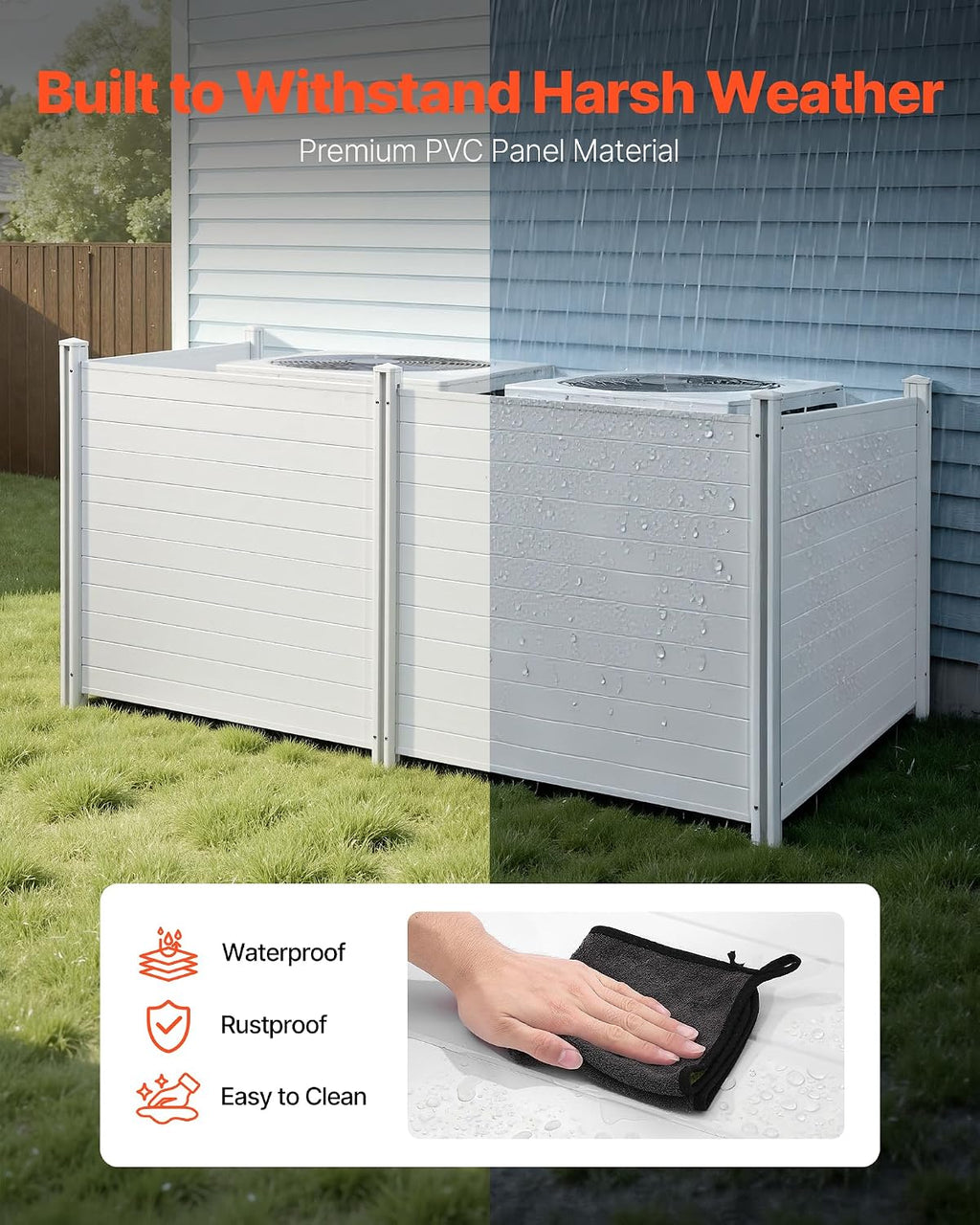 VEVOR Outdoor Privacy Screens 50" W x 50" H 4-Panel Air Conditioner Fence