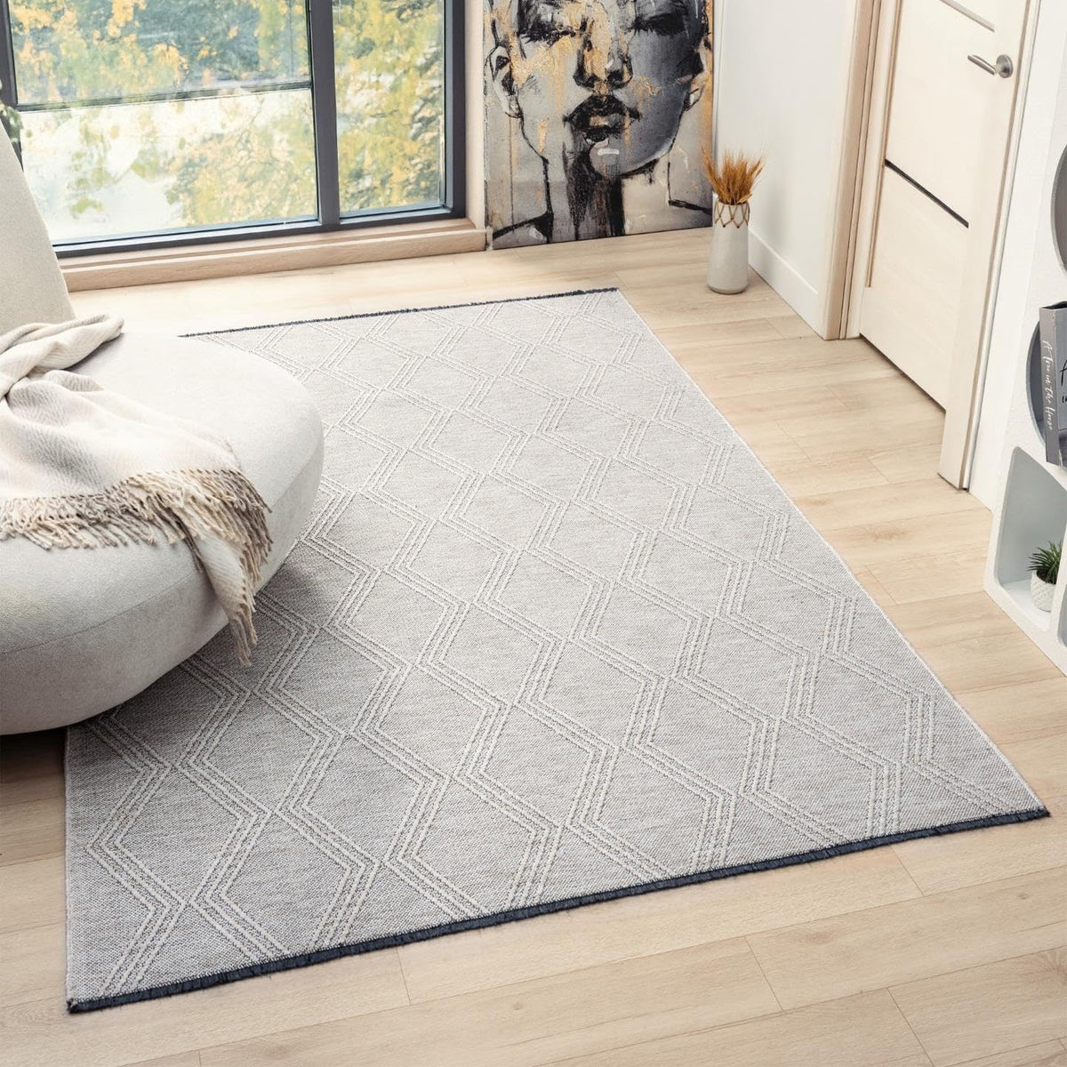 LUXE WEAVERS Modern Farmhouse Washable Area Rug Beige 9x12