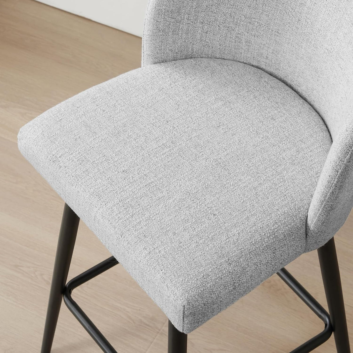 Watson & Whitely Swivel Bar Stools Set of 2, Fabric in White