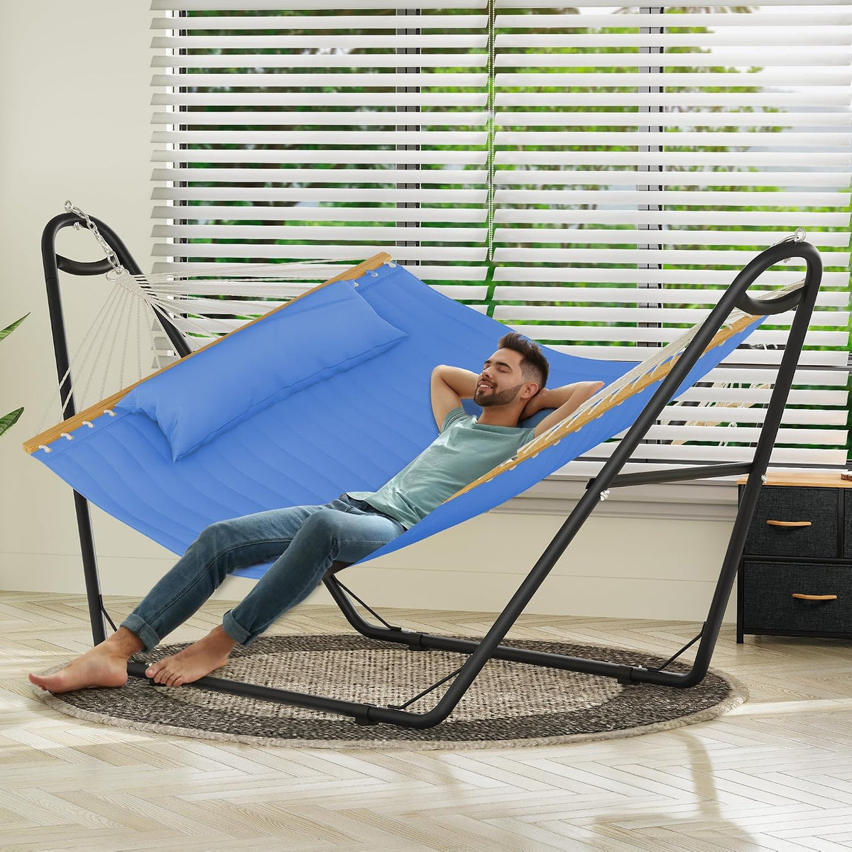 YITAHOME Hammock with Stand & Pillow Storage Bags, 450lbs Portable Hammock