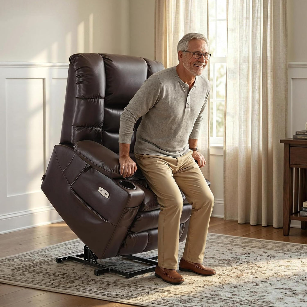 MCombo 3 Motor Large Power Lift Recliner for Elderly, Massage & Heat, 7634