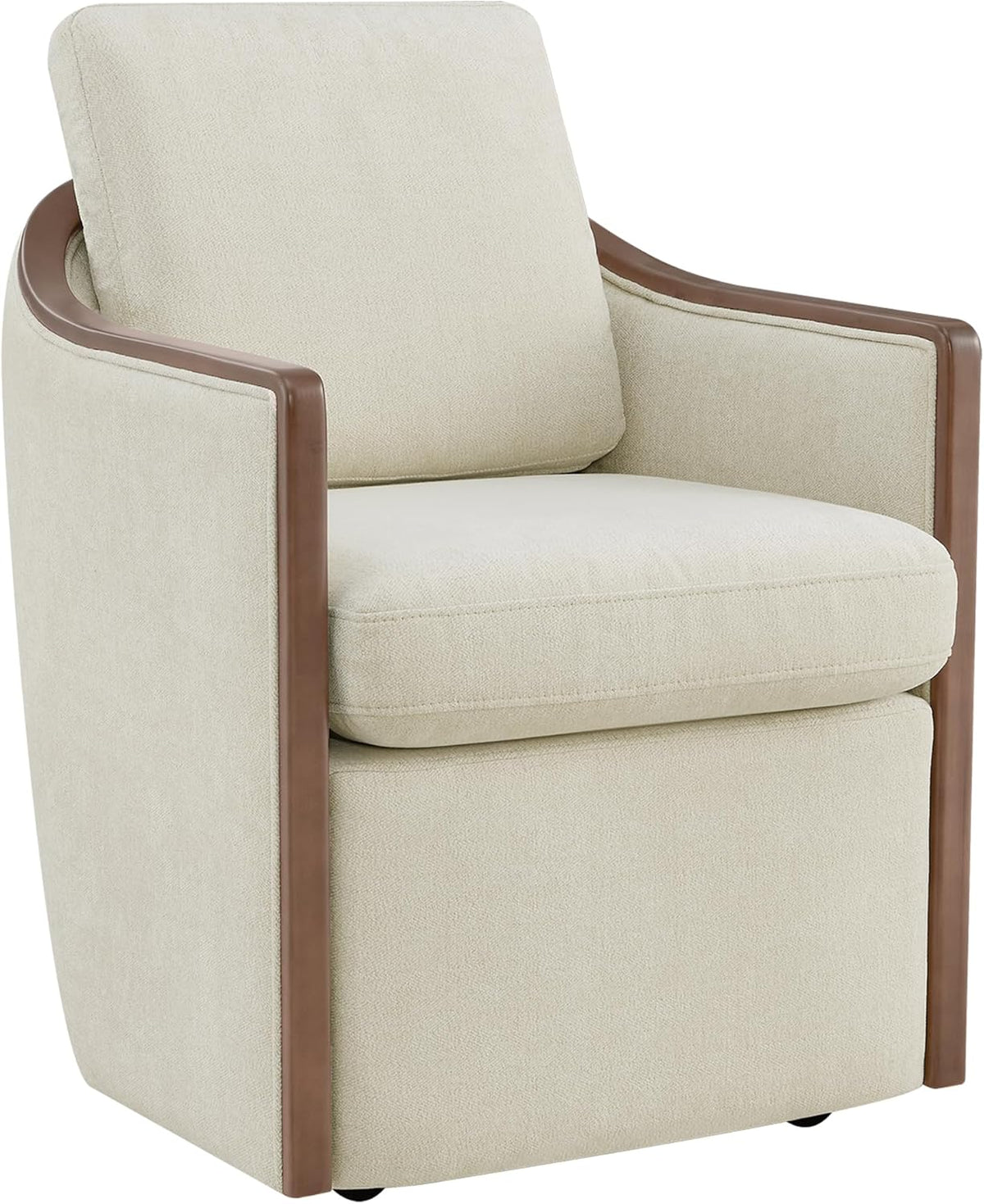 CHITA Upholstered Dining Chairs Set of 4 with Hidden Casters, Cream