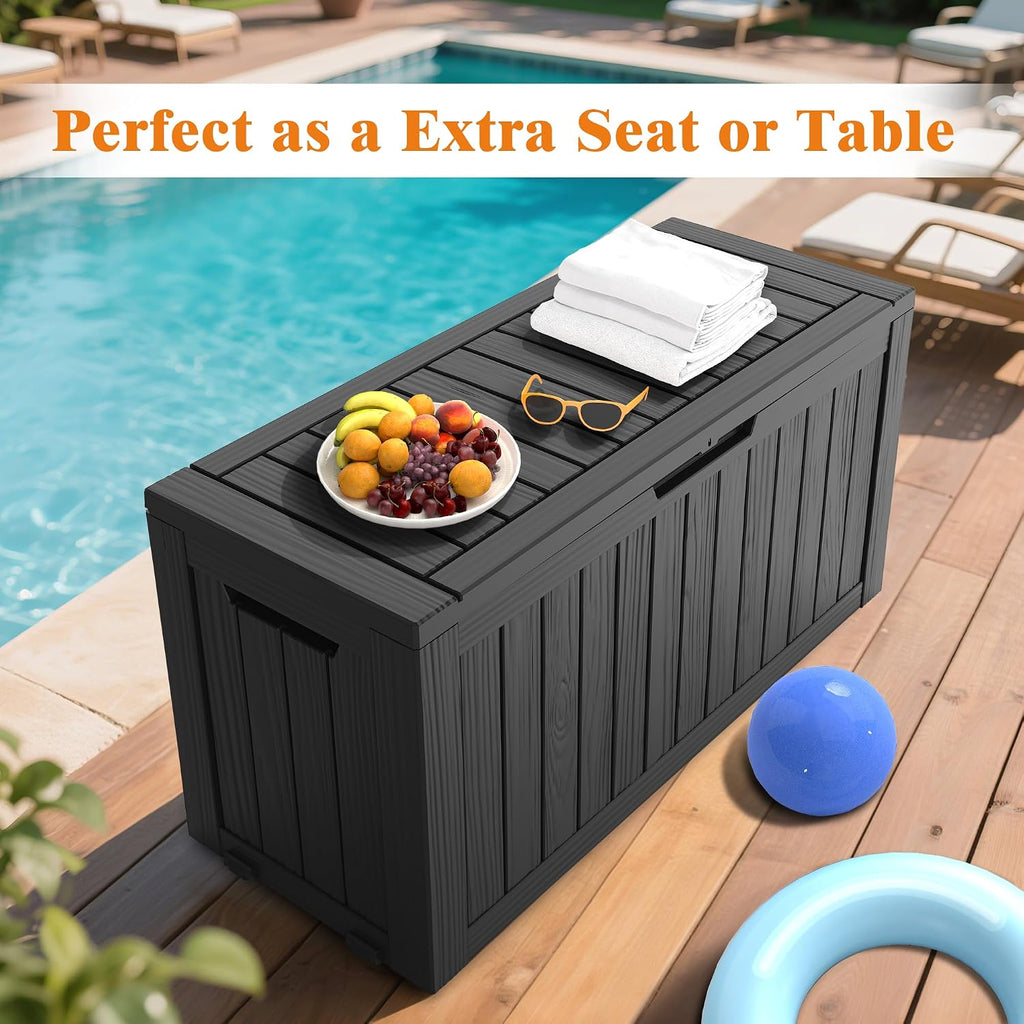 Outdoor Deck Storage Box, 75 Gallon Deck Box,Lockable Patio Storage Bench
