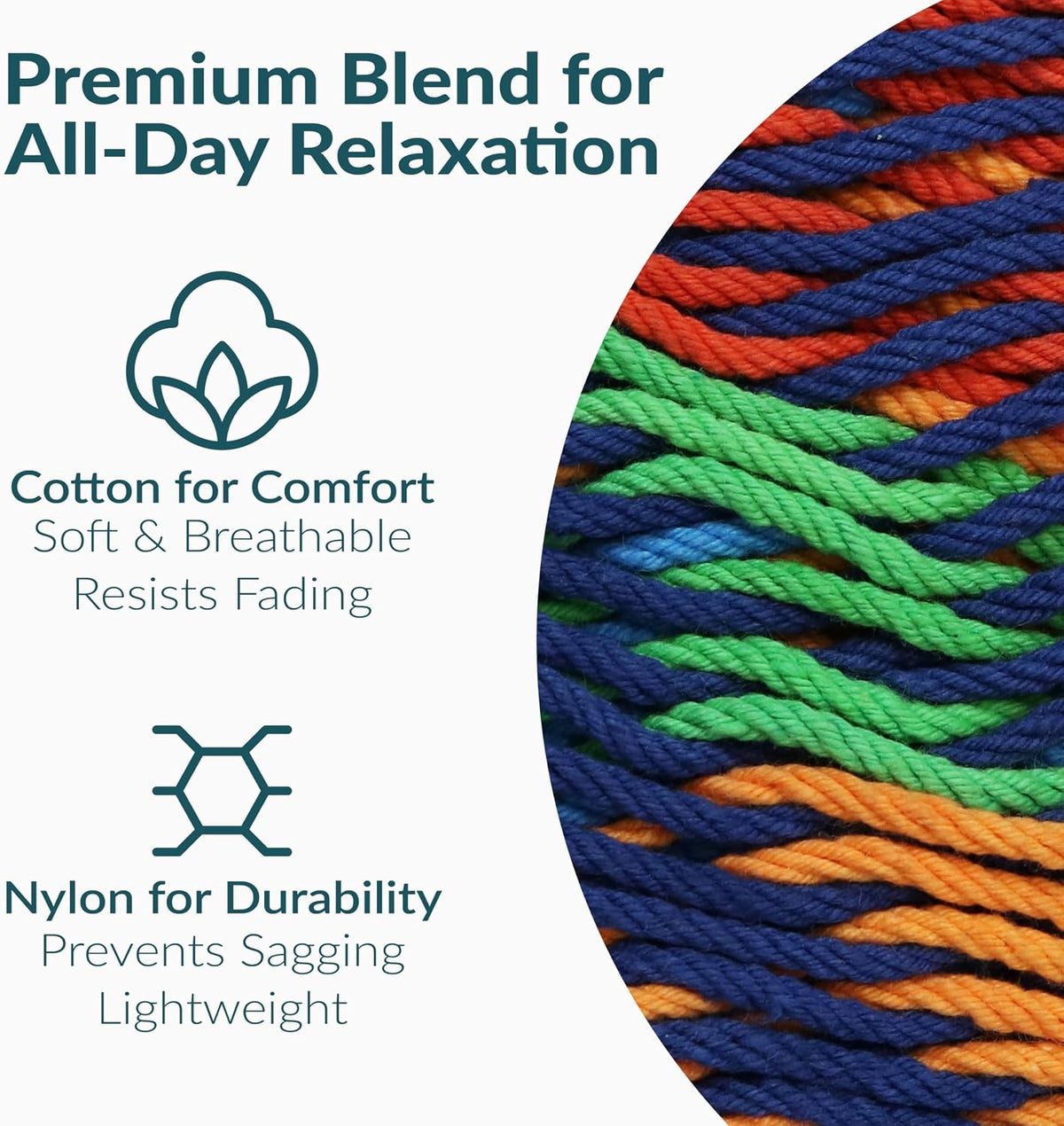 Sunnydaze Mayan XXL Double Heavy-Duty Hammock, Multicolor