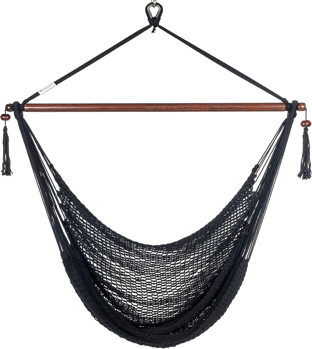caribbean hammock chair with footrest - 40 inch shown in use