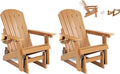 Adirondack Chairs, All-Weather Outdoor Gliders Set of 2,Teak