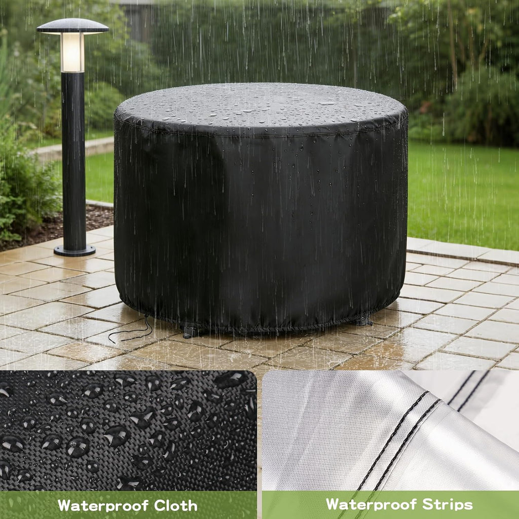 Round Patio Bar Height Table and Chair Cover for 90 Inch Patio Table