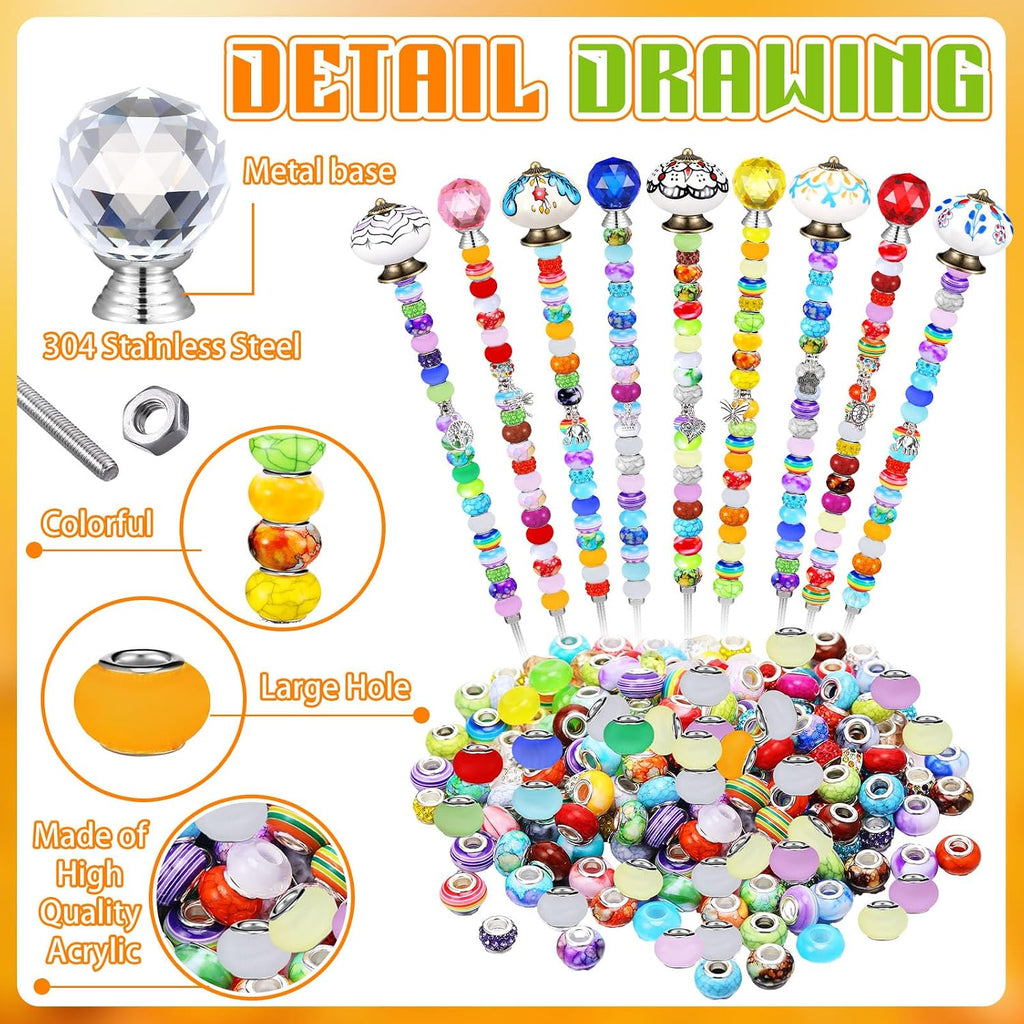 Hicarer 248 Pcs Fall DIY Fairy Wand Beaded Stakes Kit for Garden Craft