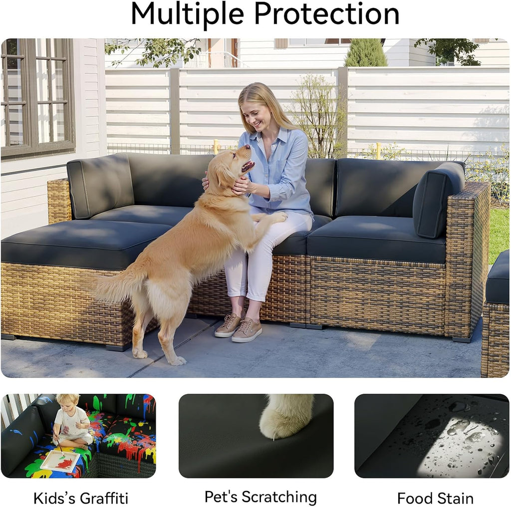 Aoxun 11pcs Patio Cushion Covers Replacement with Zipper & Non-Slip Bottom