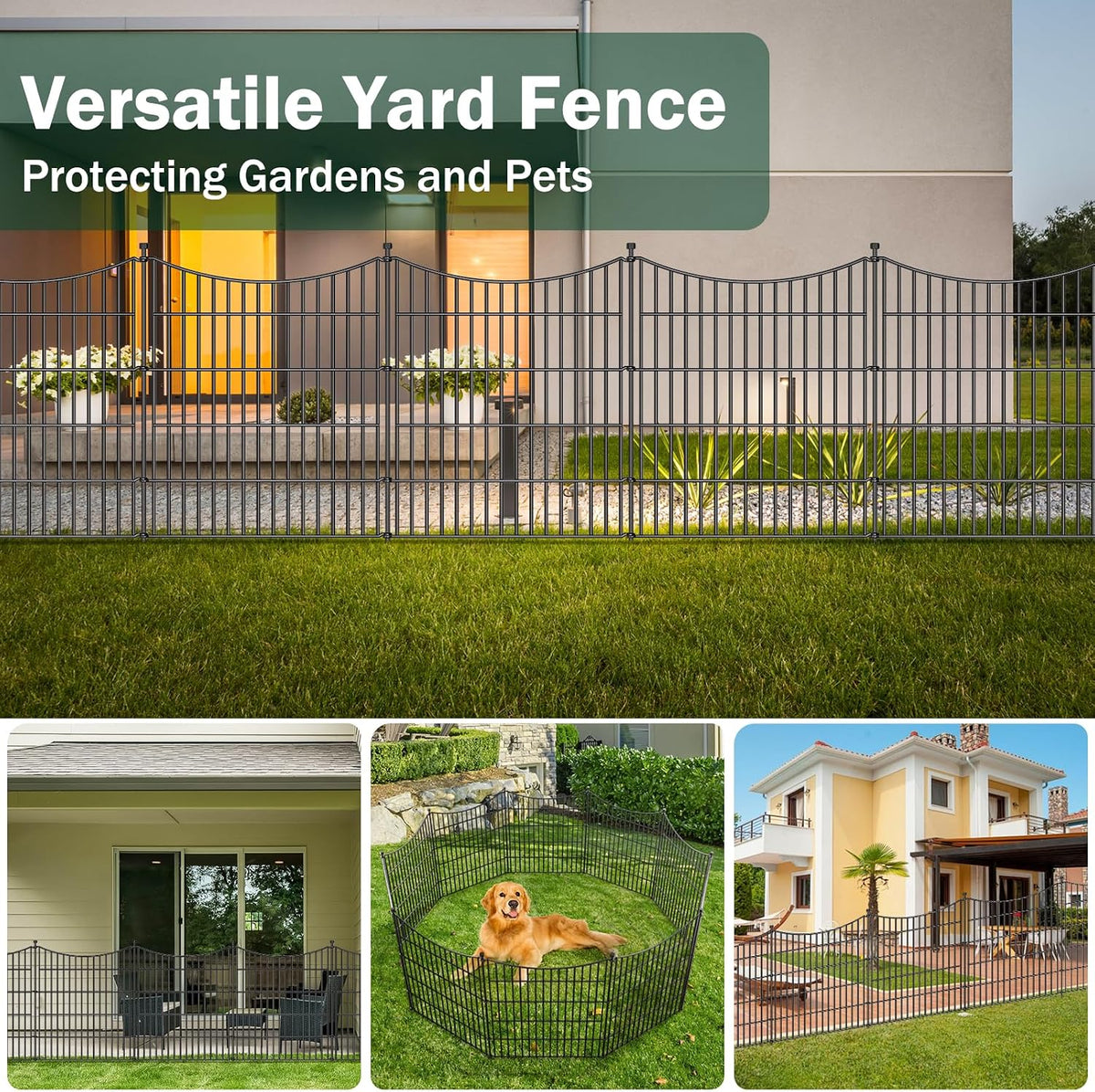 No Dig Dog Fence Outdoor for Yard, 32 in(H) X 23.6 ft(L)