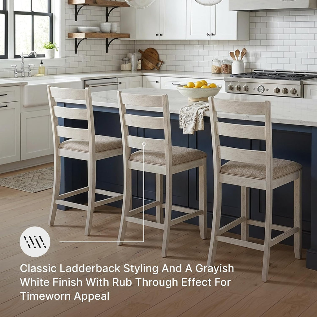 Signature Design by Ashley Counter Height Barstools, Set of 2, Farmhouse