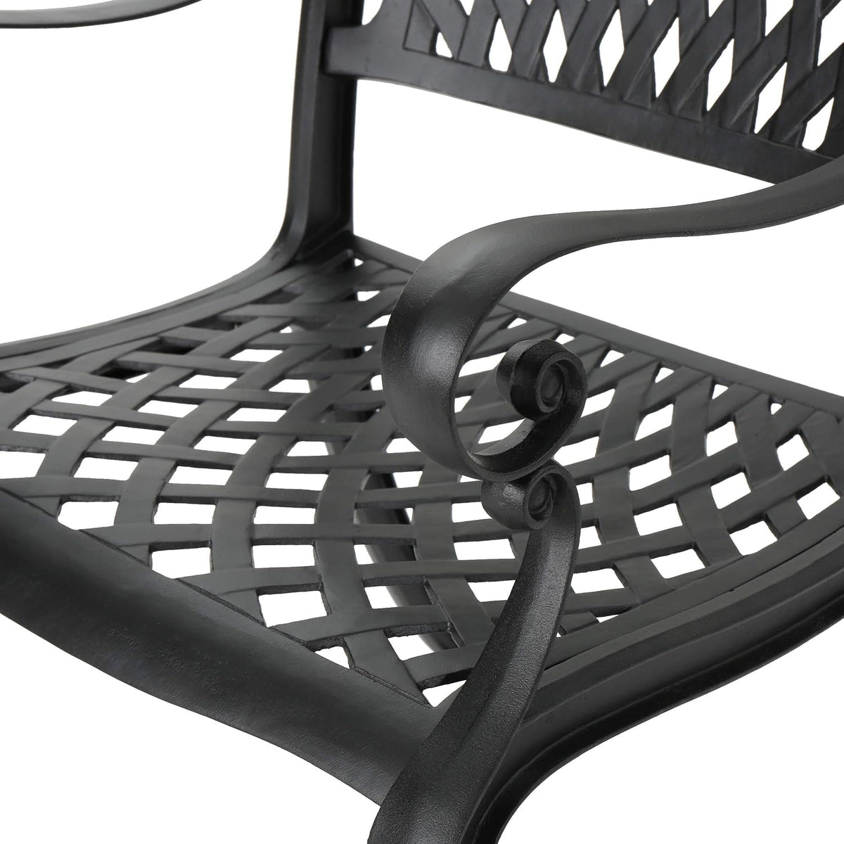 Christopher Knight Home Hallandale Outdoor Cast Aluminum Chairs, 2-Pcs Set, Antique Matte Black
