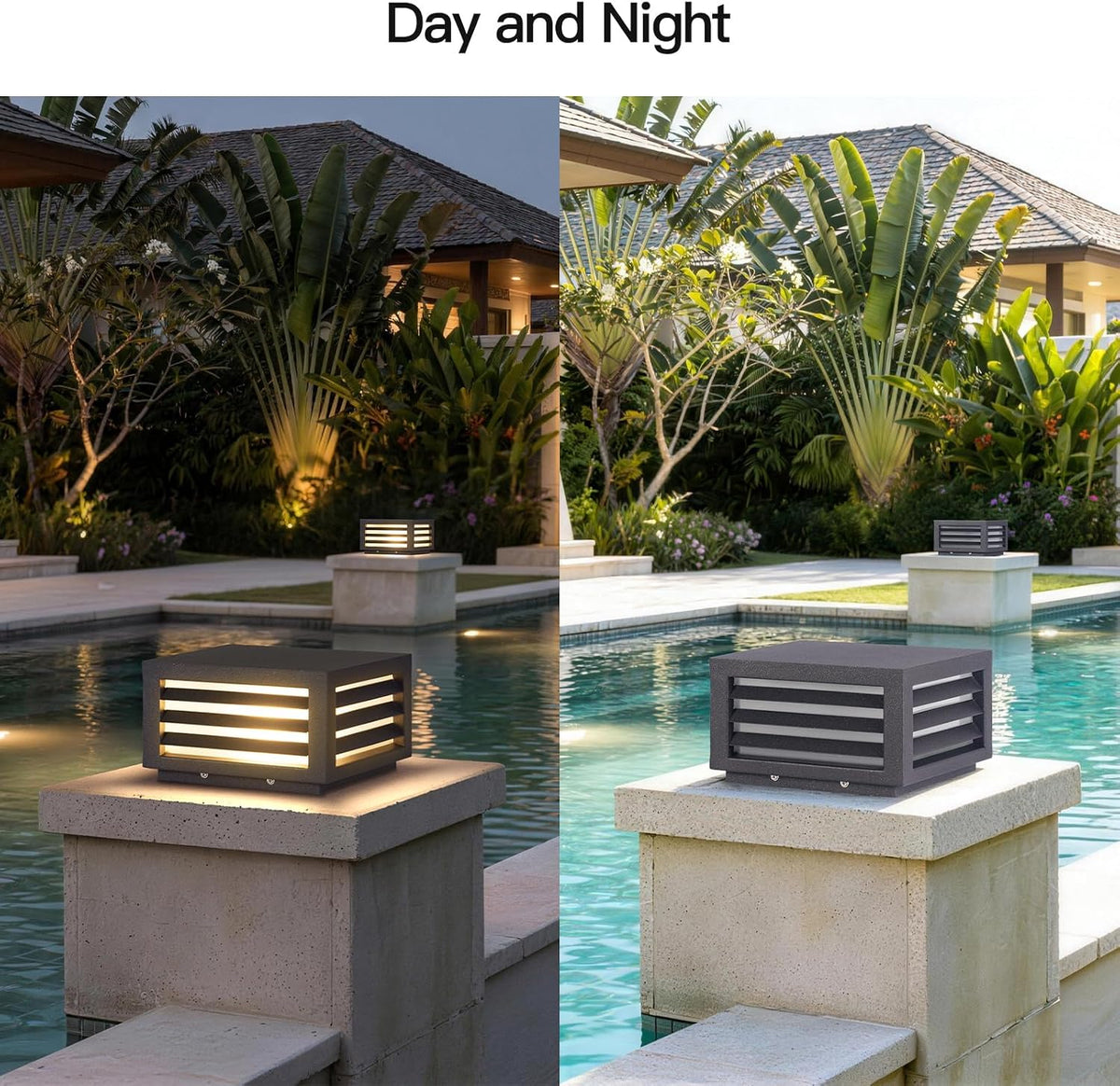 MVBT Glass Post Lights Outdoor, 8.8" Hard Wired Pillar Lights Outdoor
