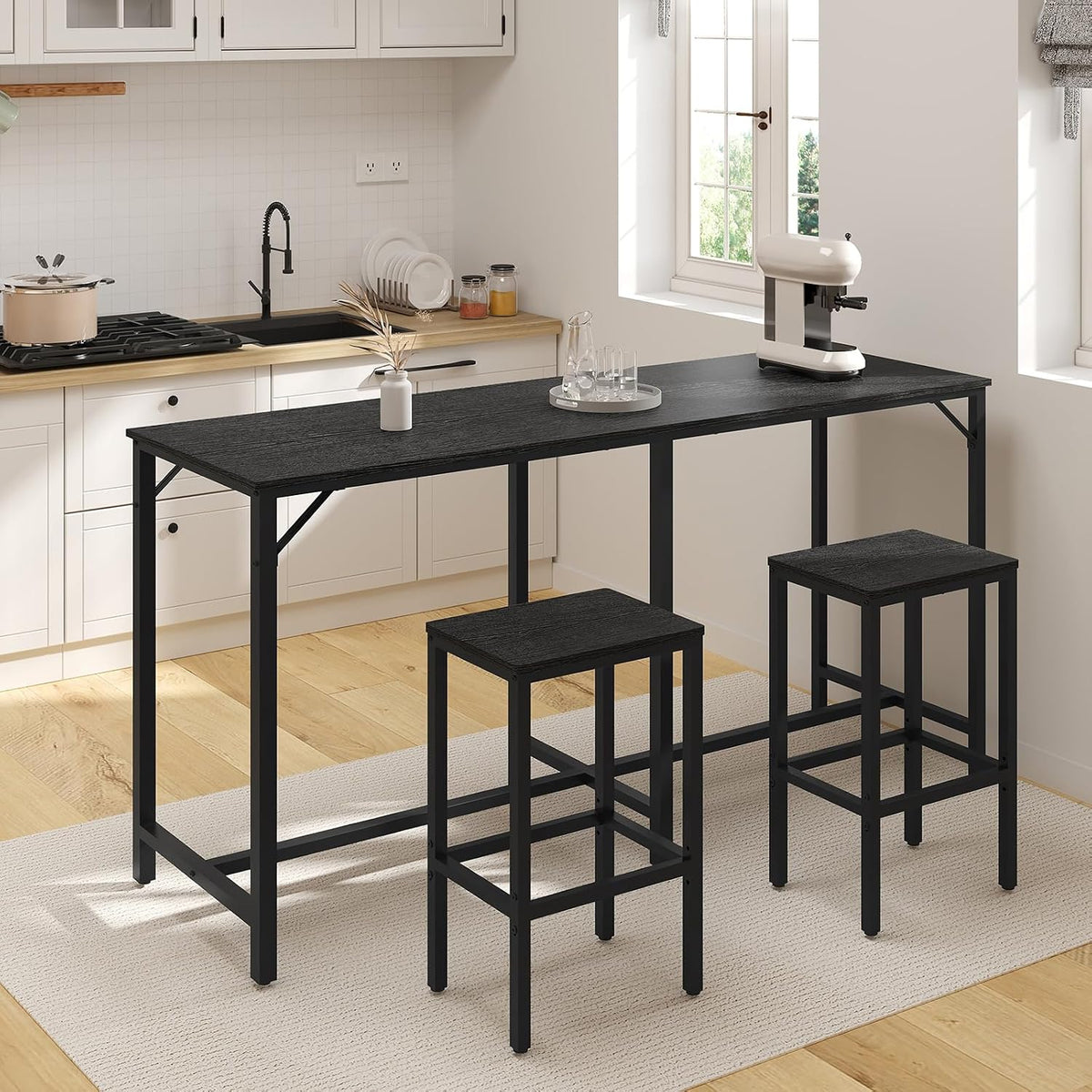yatiney 70.9" bar table and chairs set, dining, package contents