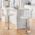 Yaheetech Single Bar Stool Adjustable Counter Height Barstool White