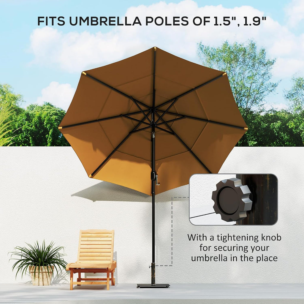 Outsunny Flat Patio Umbrella Base 29 lbs for 1.5"/1.9" Poles Bronze