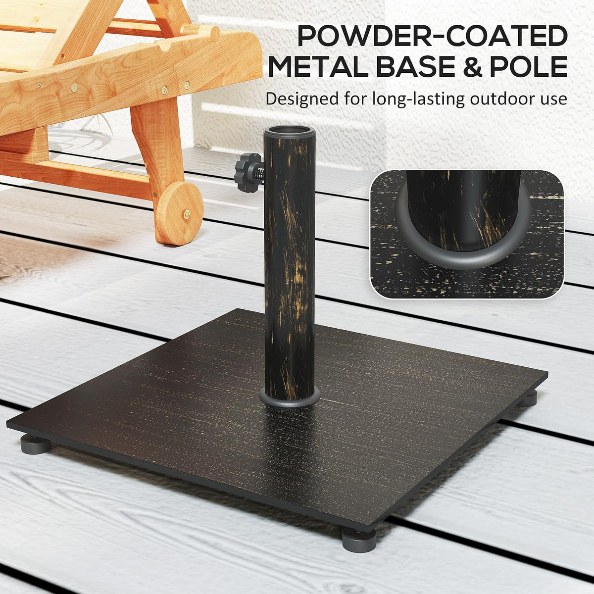 Outsunny Flat Patio Umbrella Base 29 lbs for 1.5"/1.9" Poles Bronze