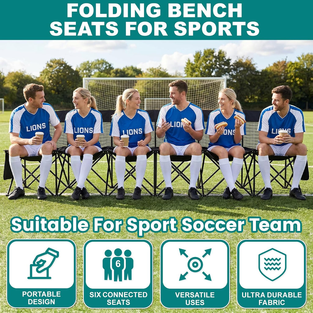 1MORE Folding Bench, Portable Foldable Sideline Bench for Team with Carry Bag
