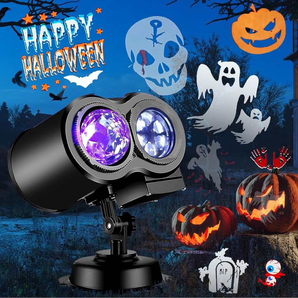 Brighter Halloween Projector Lights, 2026 Upgraded Halloween Decorations Holiday Projector Display 4 Patterns at A Time (Ocean Wave & Patterns), 4 Holiday Themes Christmas’ Day Decor Light