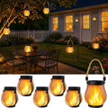 6 Pack Solar Lanterns Outdoor Waterproof, Flickering Flame Solar Lights