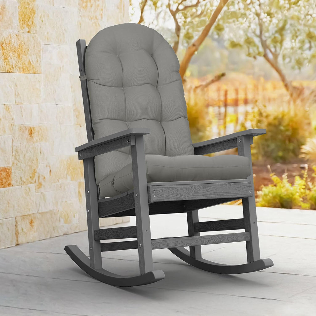 Adirondack Chair Cushion, 49x20x4'' Rocking Chair Pads Set of 4, Light Gray