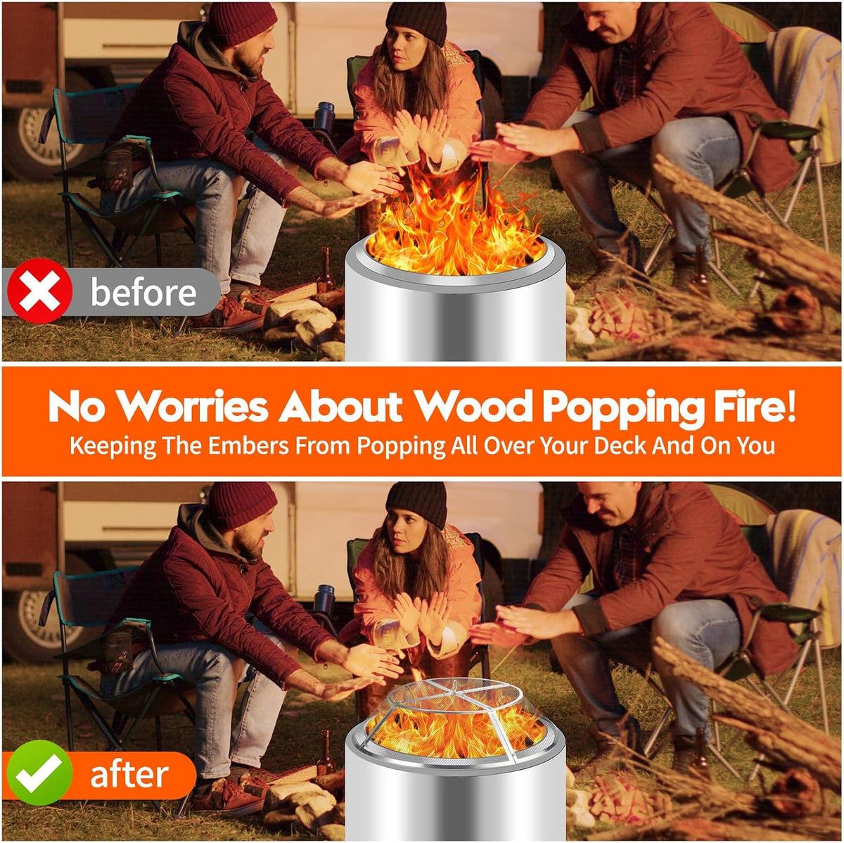 Fire Pit Spark Screen for Solo Stove Range Accessories, 15 Inch