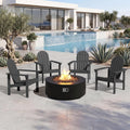 SERWALL HDPE Stackable Adirondack Chairs Set of 4,Space-Saving, Grey