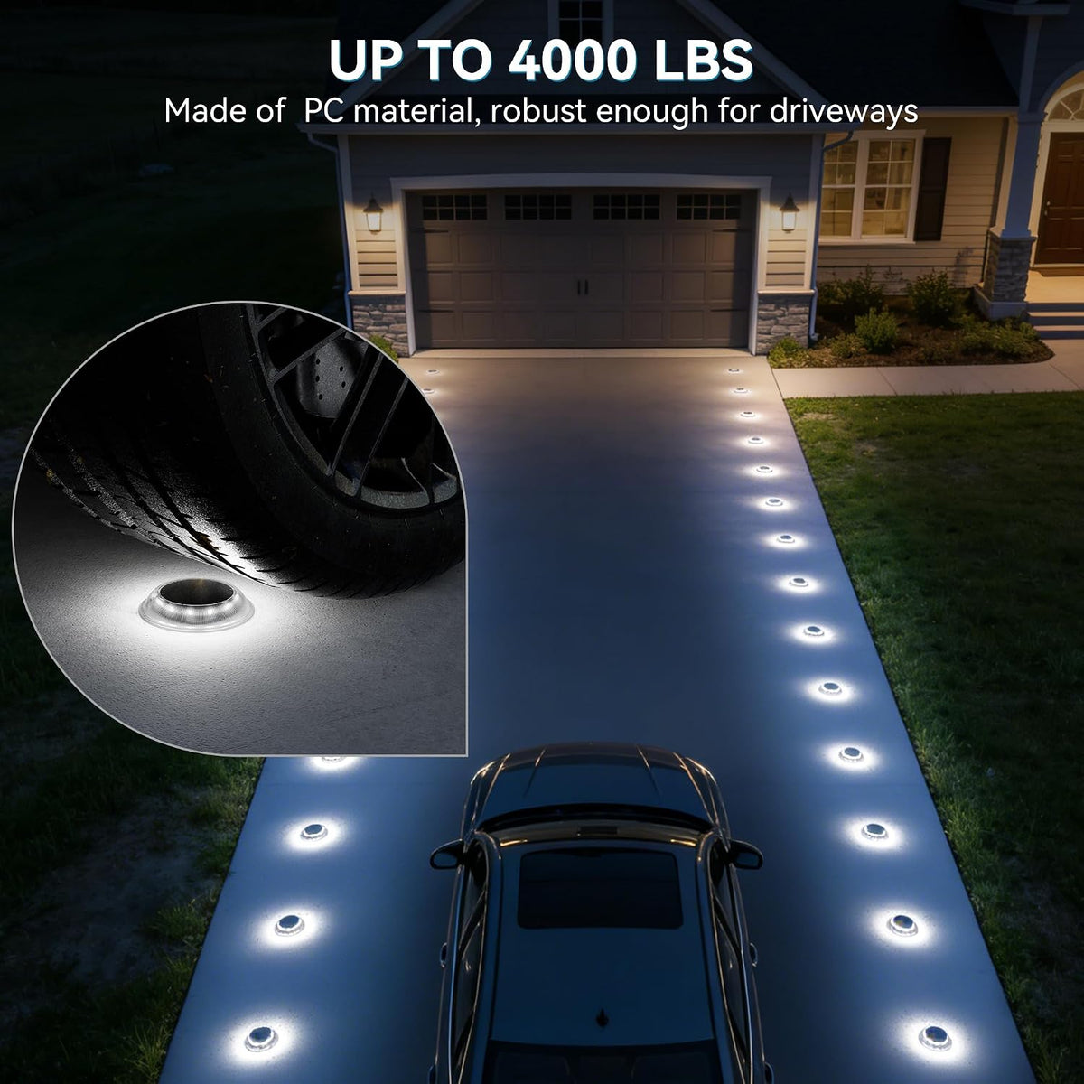 T-SUN Solar Dock Lights Driveway Deck Lights, 3 Color Modes, 6 Packs